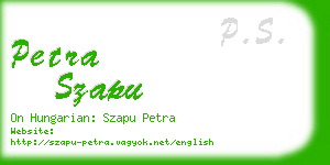 petra szapu business card